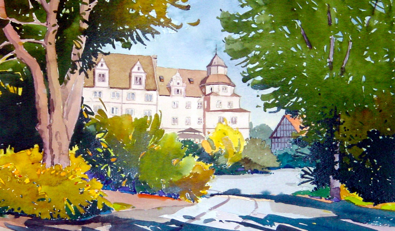 Aquarell vom Schloss Varenholz